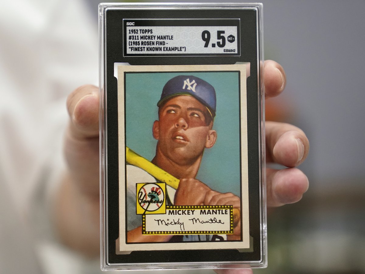 1952 Mickey Mantle card that fetched $12.6 million in October 2023.