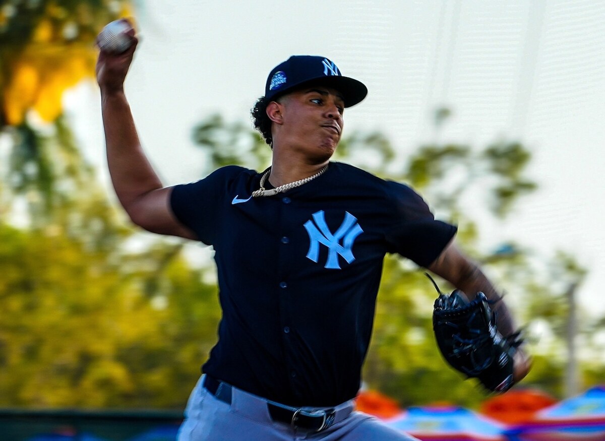 Yankees pitching prospect Carlos Lagrange pitched four innings of two-run ball in Saturday's Spring Breakout game.