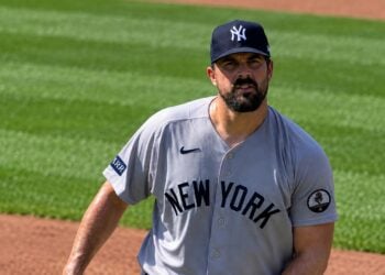 Carlos Rodon gave up two ERs in six inning in the Yankees' 5-4 loss to the Twins, Minnesota, September 16, 2026.