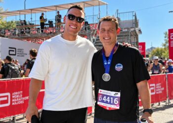 Aaron Judge is with Anthony Rizzo at the 2026 Bank of America Chicago Marathon on Sunday, October 11, 2026.